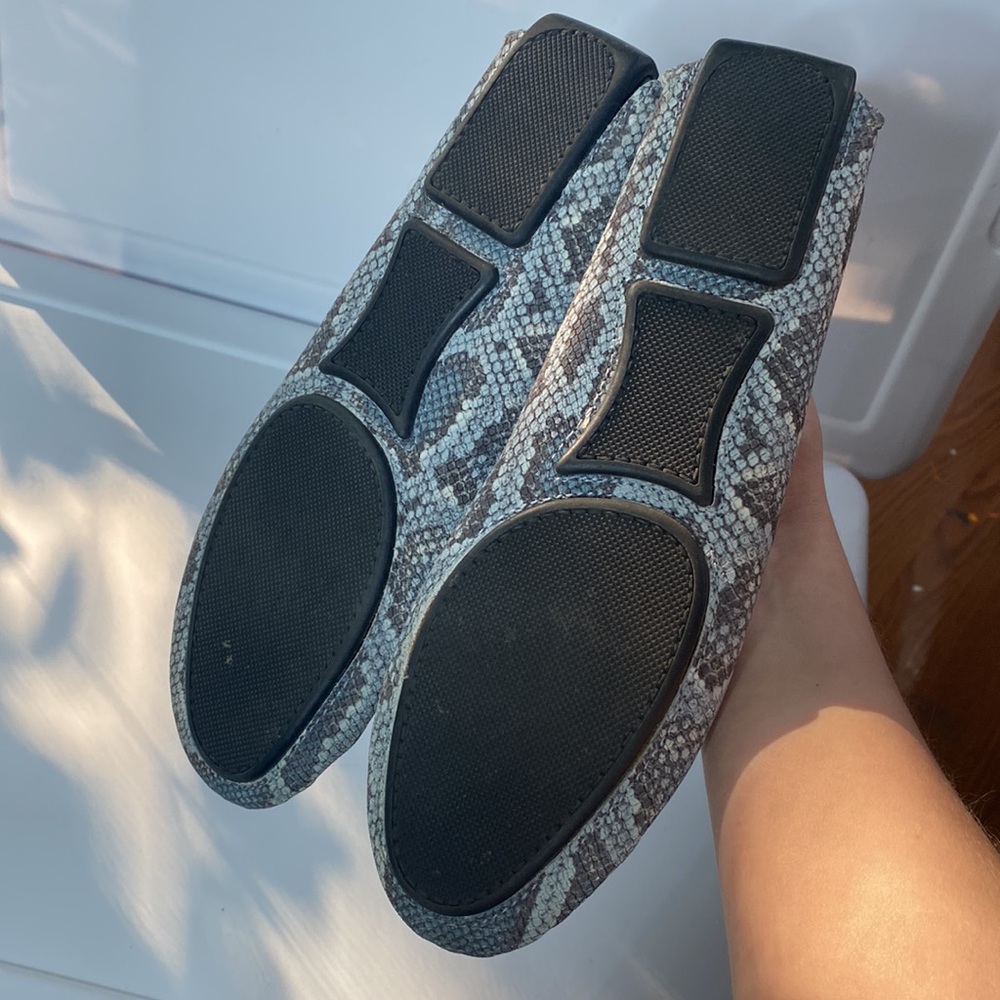 Boemos grey blue snakeskin print driving loafers made in Italy size 38 EU - Picture 7 of 9